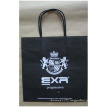 Black Paper Bag with Double Handle for Shopping